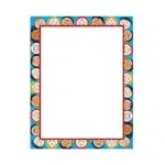 DECORACIÓN: HOJAS TAMAÑO CARTA CON BORDES CARITAS DE NIÑOS ( 50 HOJAS)